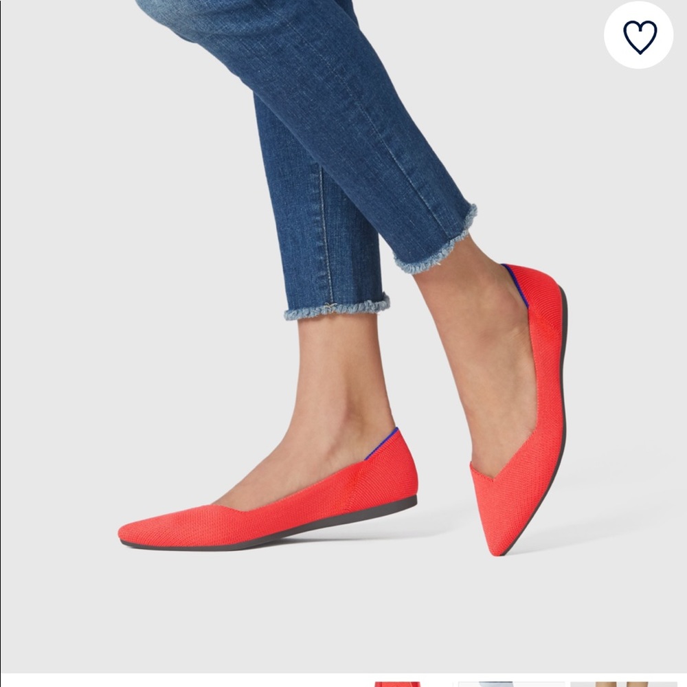{NWT} rothy’s pointy flats in flame brand new